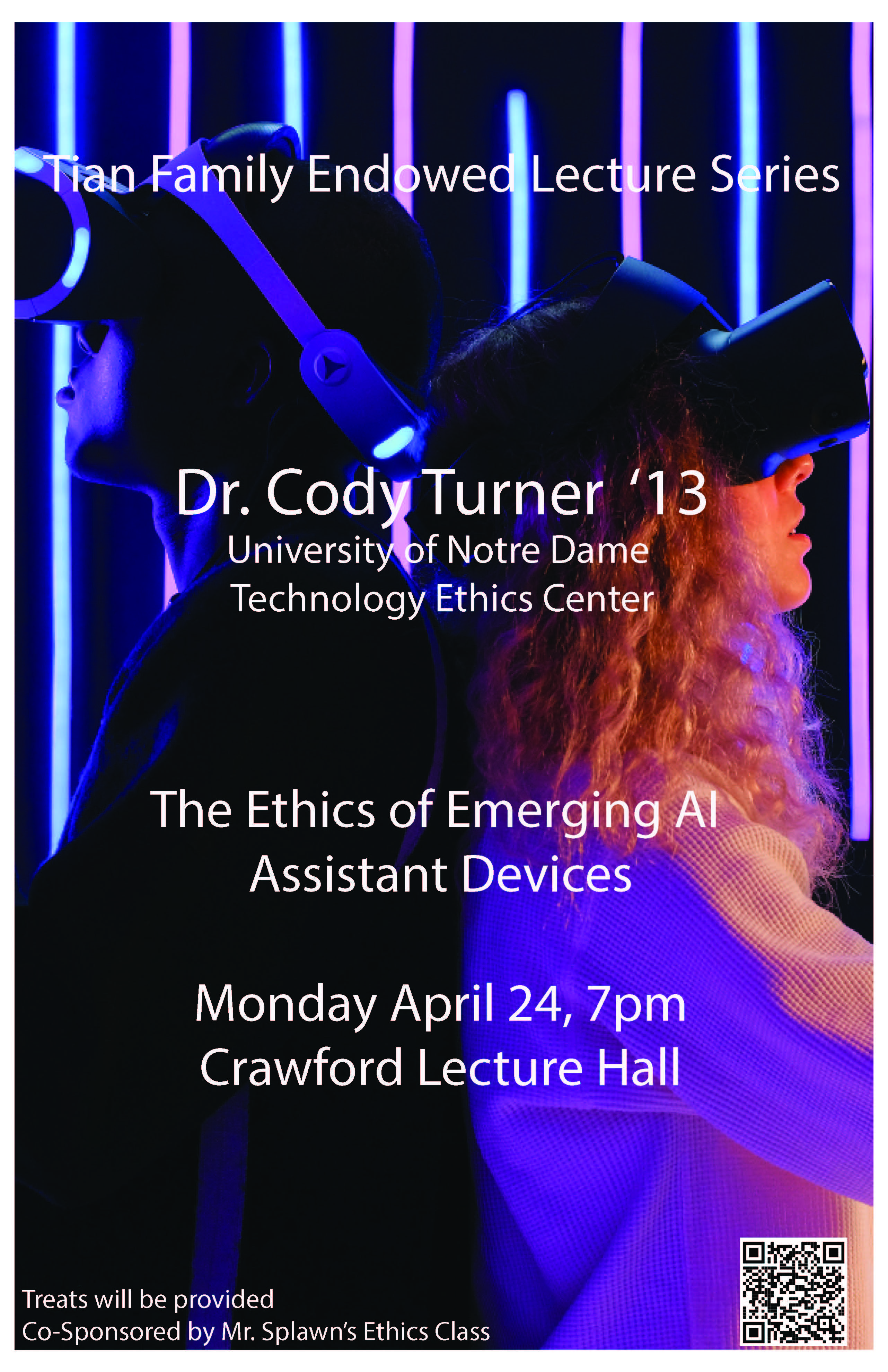 Tian Family Endowed Lecture Series poster featuring Dr. Cody Turner